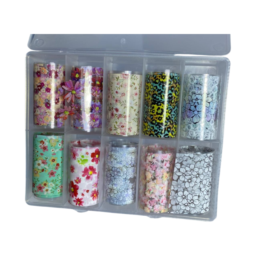 Nail Art Foil Box - Spring Flowers
