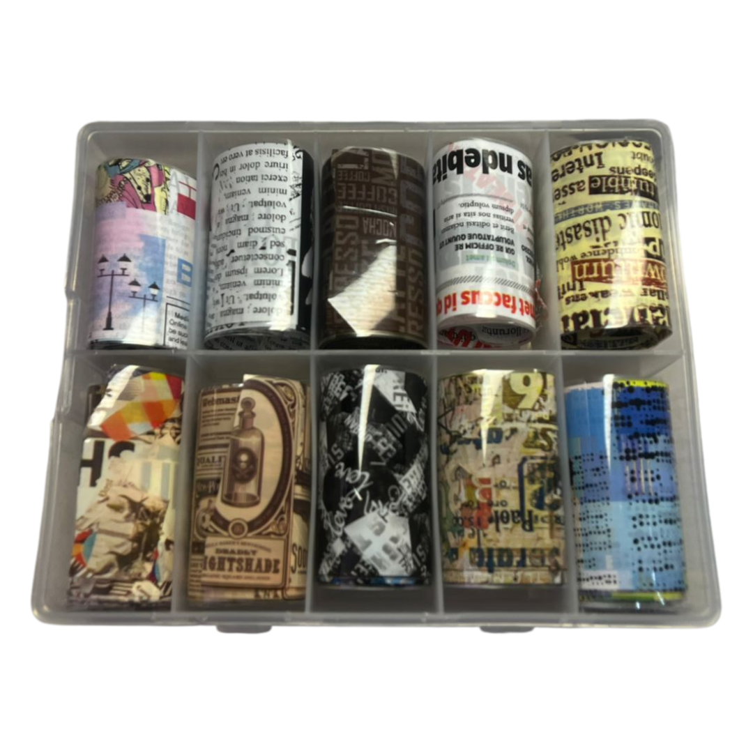 Nail Art Foil Box - NewsPaper