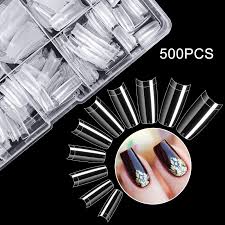 Clear French Cut-Out Nail Tips (500pcs)