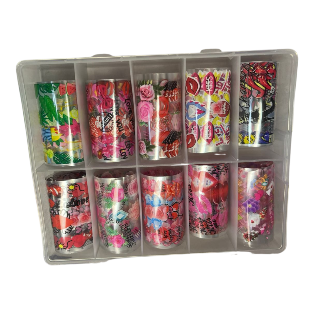 Nail Art Foil Box - Pink Graphite