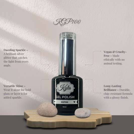 Kyla Gel Polish – KGP100 (Silver Glitter)