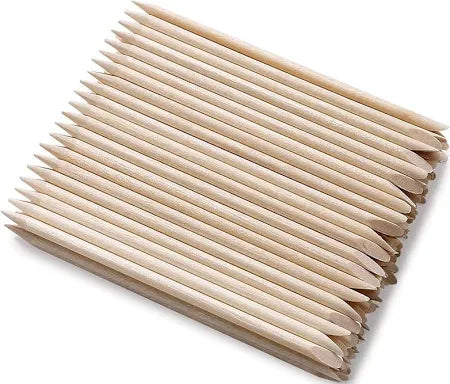Orange wooden cuticle sticks - 100pcs