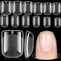 Square - Extra Short - Full Cover - Clear - Nail Tips - 240pcs