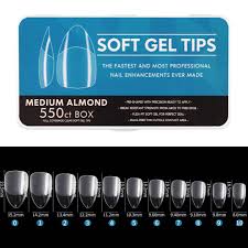 550PCS Medium Almond Soft Gel Tips